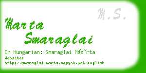 marta smaraglai business card